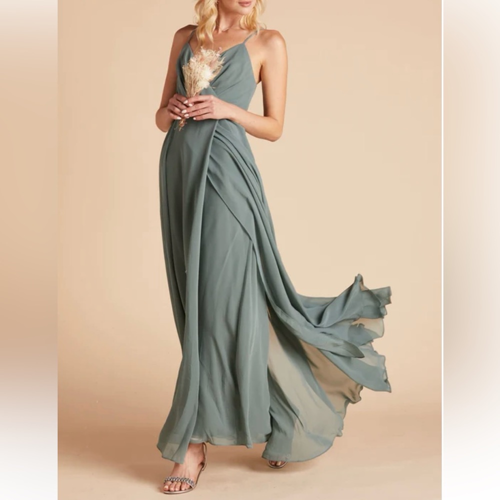 Birdy Grey Sage Green Flowing Maxi Dress